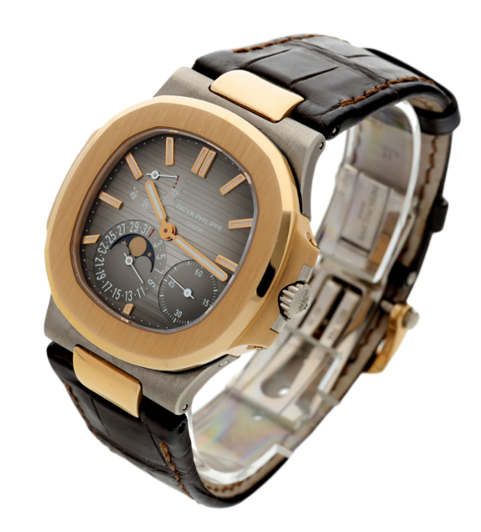 Patek Philippe Nautilus 18K Rose Gold & 18K White Gold Mens Watch