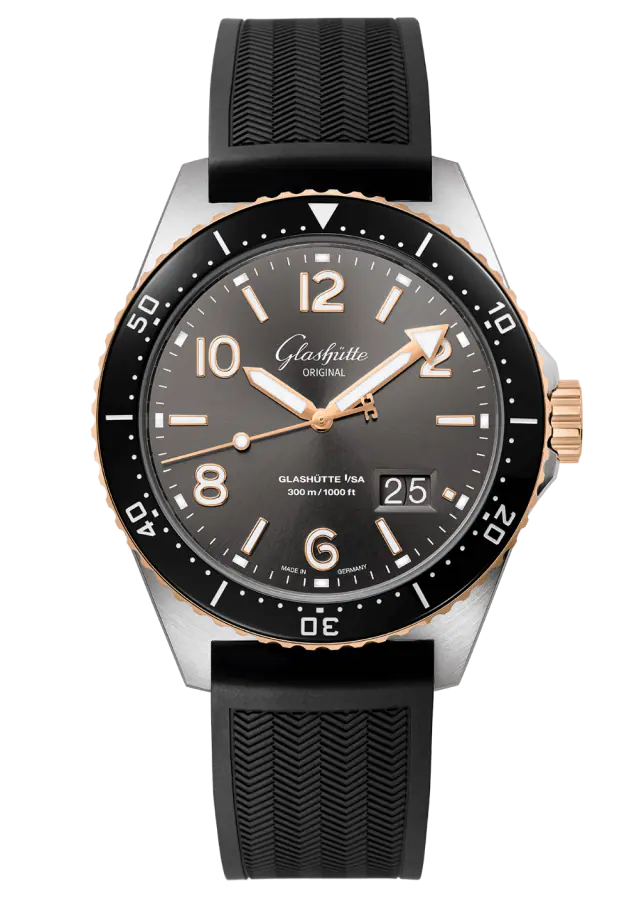 Glashutte Original Spezialist SeaQ Panorama Date Stainless steel & Red Gold Men's Watch - Premium Luxury Product