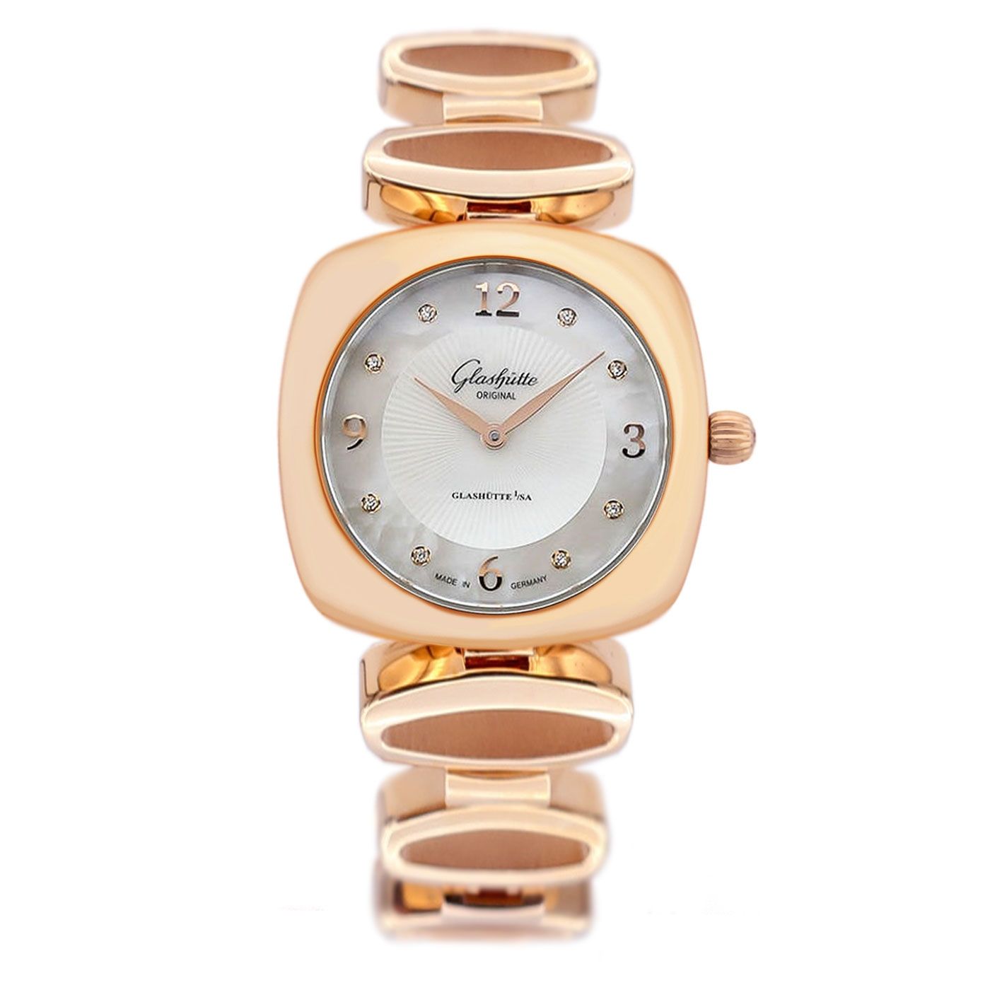 Glashutte Original Lady Collection Pavonia 18K Red Gold & Diamonds Lady's Watch - Premium Luxury Product
