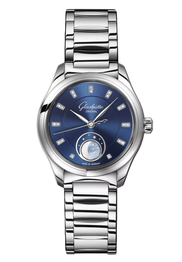 Glashutte Original Serenade Luna Moon Phase Stainless steel & Diamonds Lady's Watch - Premium Luxury Product