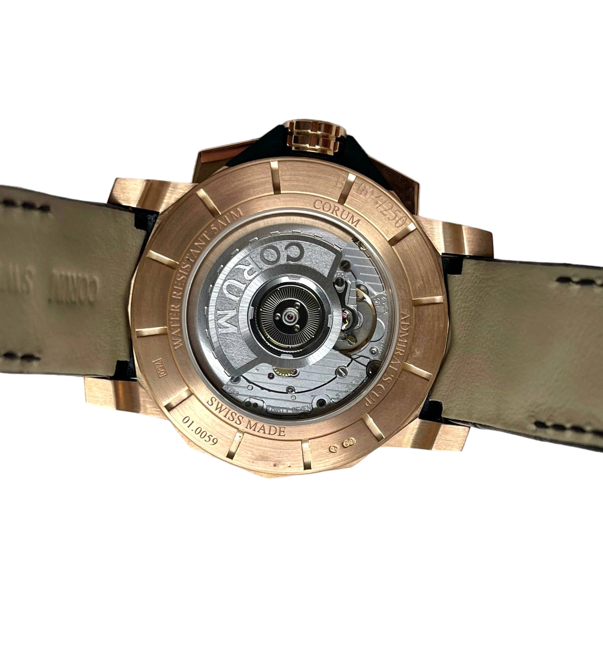 Corum Admirals Chronograph 18K Rose Gold & Ceramic & Diamonds Lady's Watch - Premium Luxury Product