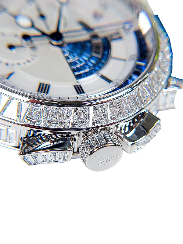 Breguet Marine Chronograph 18K White Gold & Diamonds & Sapphires Men's Watch