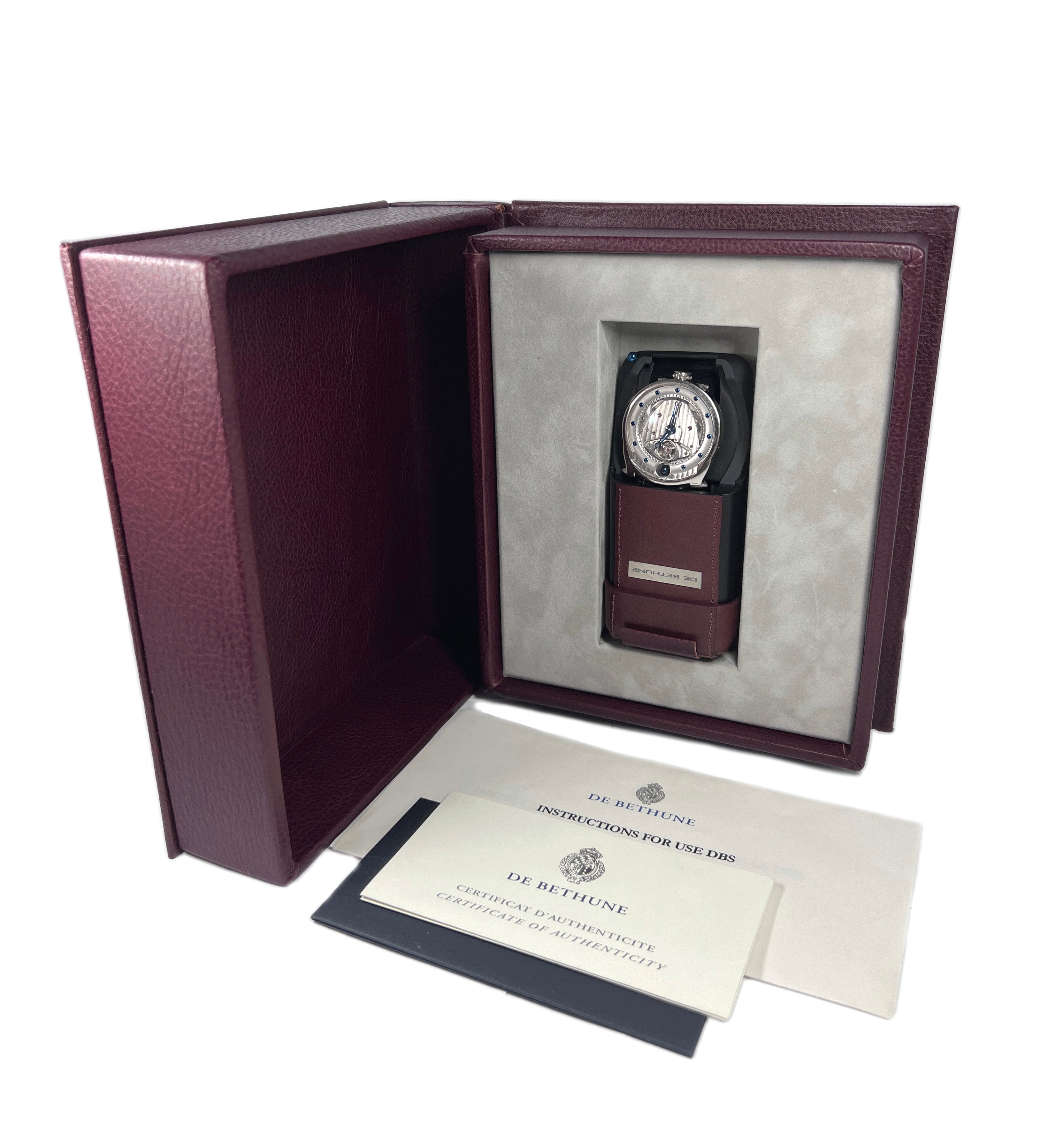 De Bethune DBS Moon Phase 18K White Gold Men's Watch - Premium Luxury Product