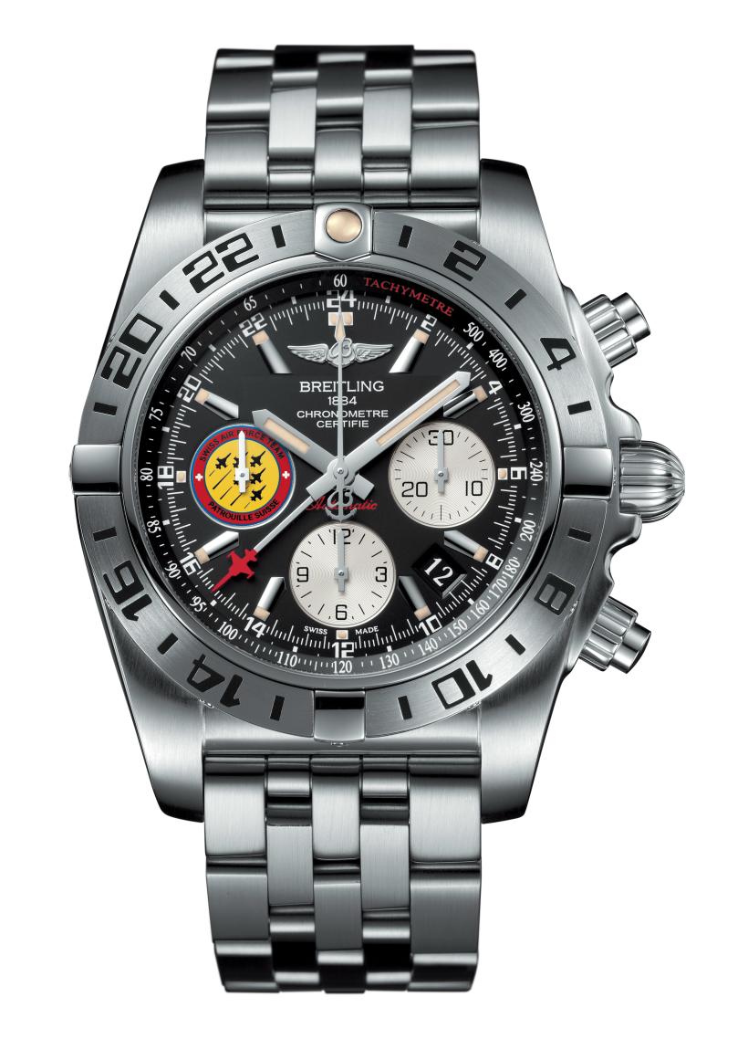 Breitling Chronomat 44 GMT Patrouille Suisse 50th Anniversary Stainless Steel Men's Watch - Premium Luxury Product
