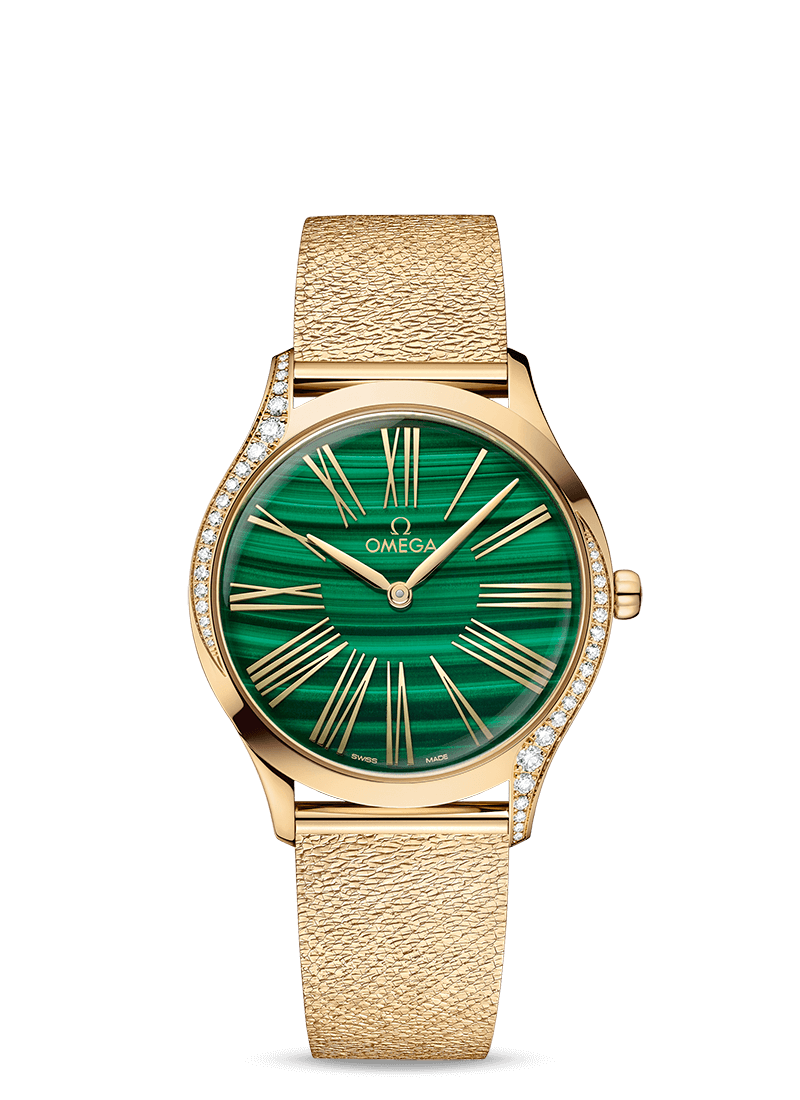 Omega De Ville Tresor Quartz 18K Moonshine™ gold & Diamonds Lady's Watch - Premium Luxury Product