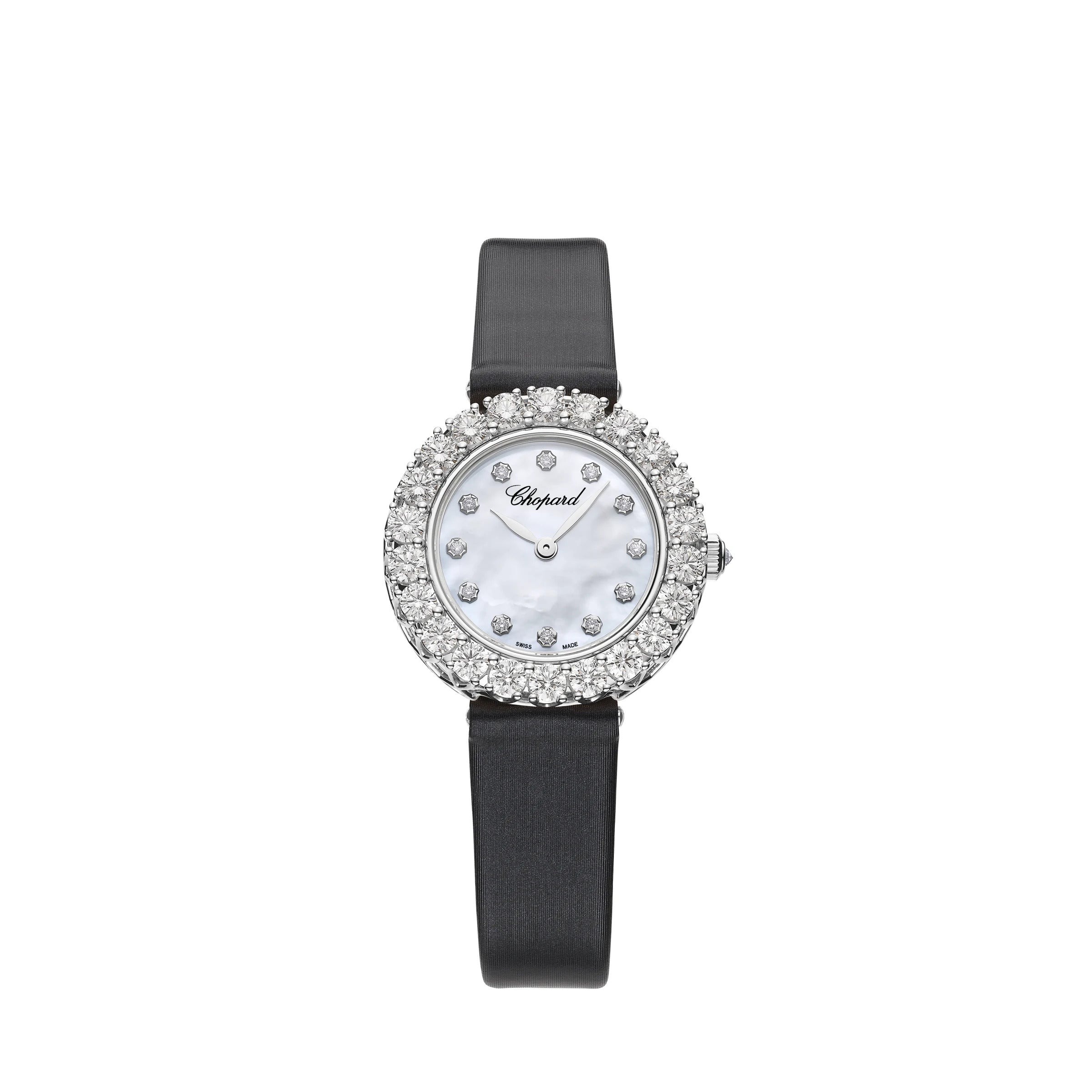 Chopard L’Heure Du Diamant Round Small 18K White Gold & Diamonds Ladies Watch - Premium Luxury Product