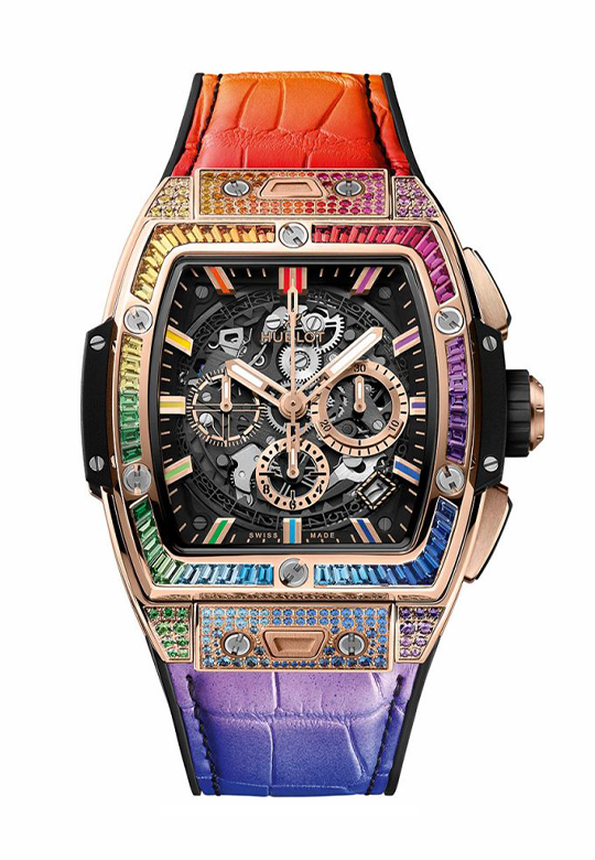 Hublot Spirit of Big Bang Chronograph 18K King Gold & Colored Gemstones Man's Watch - Premium Luxury Product