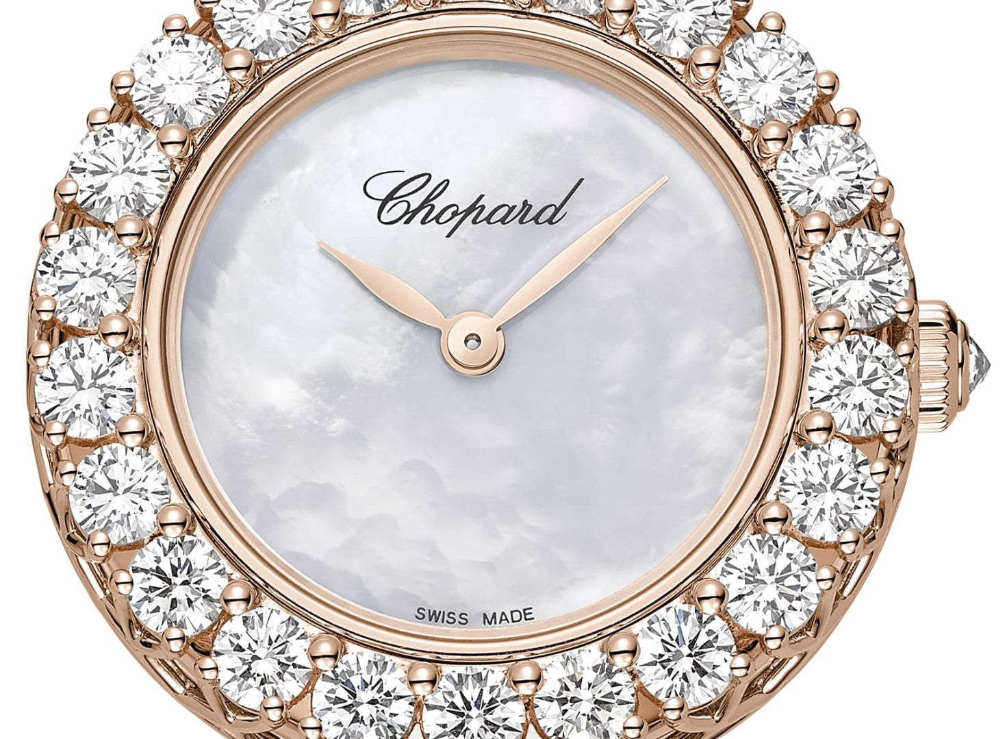 Chopard L’Heure Du Diamant Round Small 18K Rose Gold & Diamonds Ladies Watch