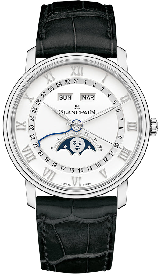 Blancpain Villeret Moonphase Complete Calendar Stainless steel Men's Watch - Premium Luxury Product