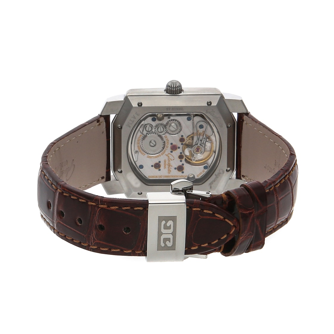 Glashutte Original 1845 Karree Moon Phase Power Reserve Stainless steel Men's Watch - Premium Luxury Product