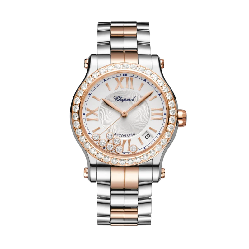 Chopard Happy Sport Stainless steel & 18k Rose Gold & Diamonds Lady's Watch - Premium Luxury Product