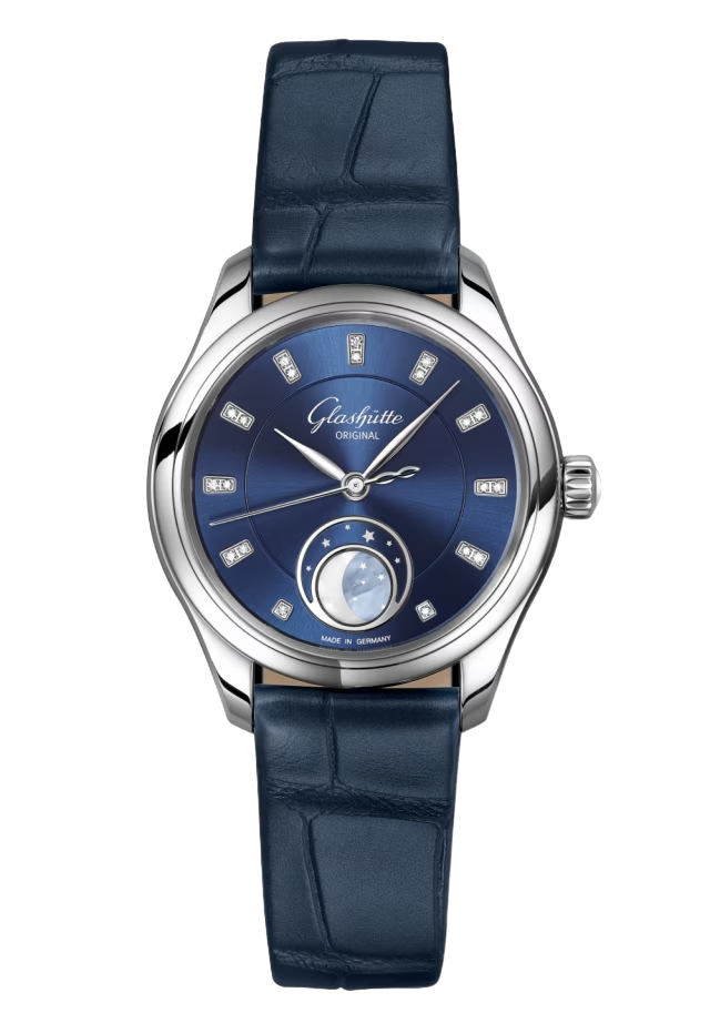 Glashutte Original Serenade Luna Moon Phase Stainless steel & Diamonds Lady's Watch - Premium Luxury Product