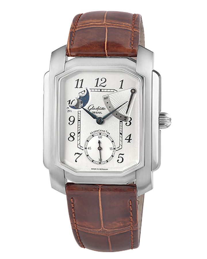 Glashutte Original 1845 Karree Moon Phase Power Reserve Stainless steel Men's Watch - Premium Luxury Product