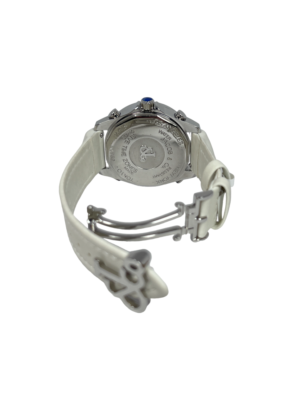 Jacob & Co Five Time Zone Stainless Steel and White Diamonds Watch