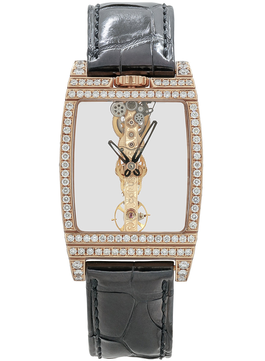 Corum Golden Bridge 18K Rose Gold & Diamonds Lady's Watch - Premium Luxury Product