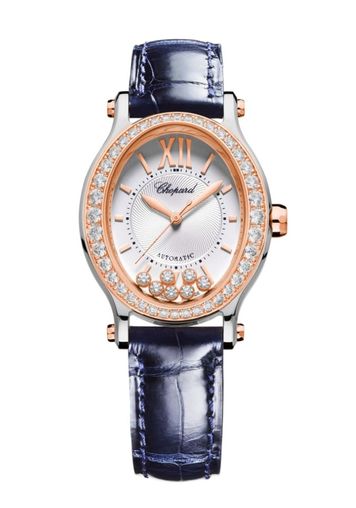 Chopard Happy Sport Oval Stainless Steel and Ethical Rose Gold & Diamonds Ladies Watch - Premium Luxury Product