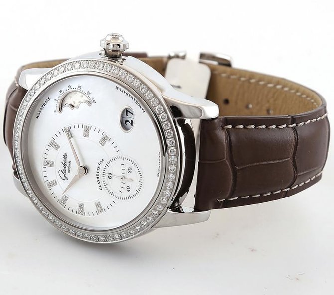 Glashutte Original Pano Matic Luna Stainless steel Ladies Watch - Premium Luxury Product