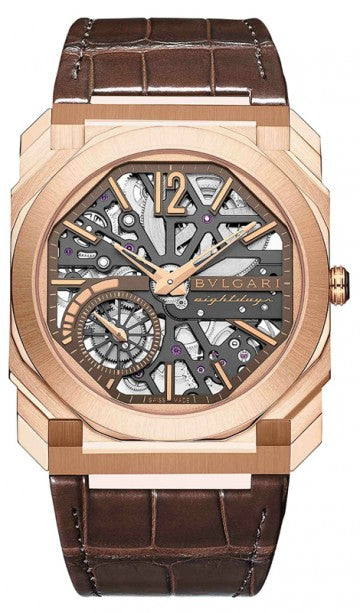 Bvlgari Octo Finissimo Skeleton 8 Days 18K Rose Gold Men's Watch - Premium Luxury Product