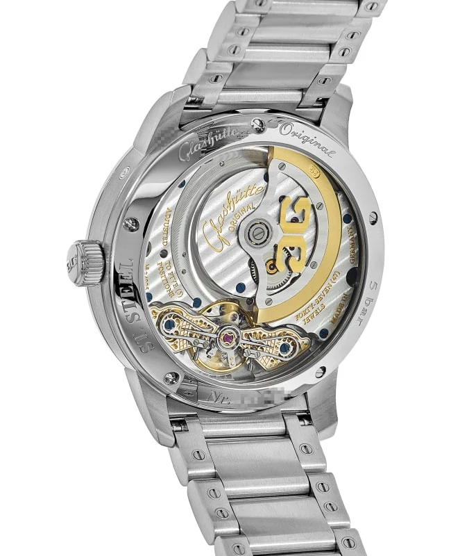 Glashutte Original Pano Matic Lunar Stainless steel Men's Watch - Premium Luxury Product