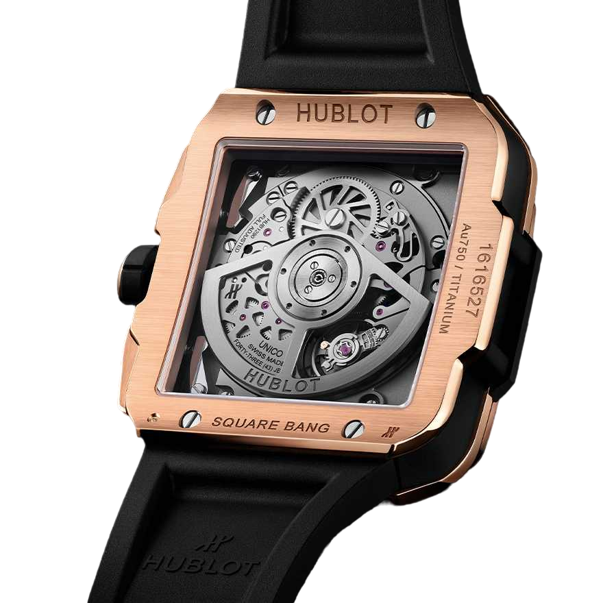 Hublot Square Bang Chronograph Unico 18K King Gold & Colored Gemstones Rainbow Men's Watch - Premium Luxury Product