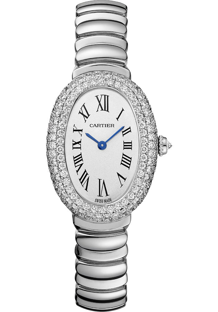 Cartier Baignoire Small model 18K White Gold & Diamonds Lady's Watch - Premium Luxury Product