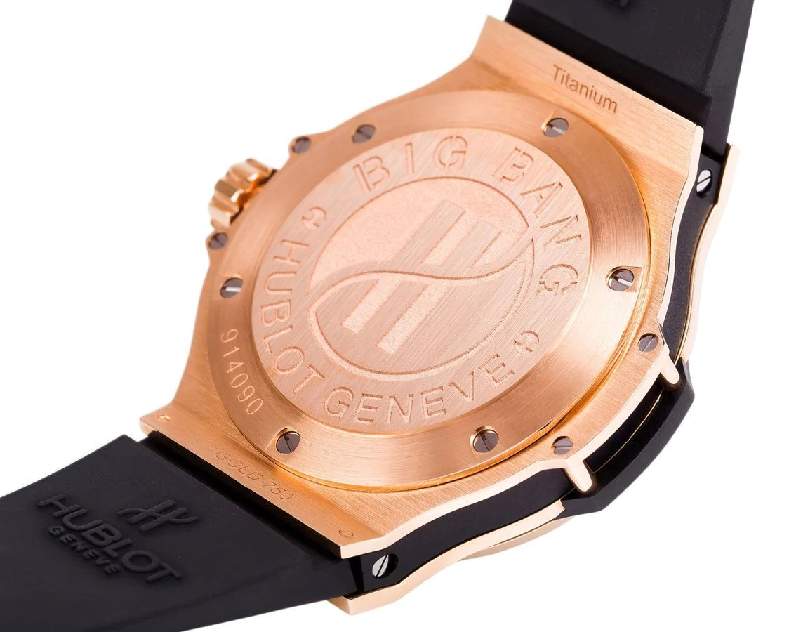 Hublot Big Bang 18K Rose Gold  Black Rubber Ladies  Watch - Premium Luxury Product