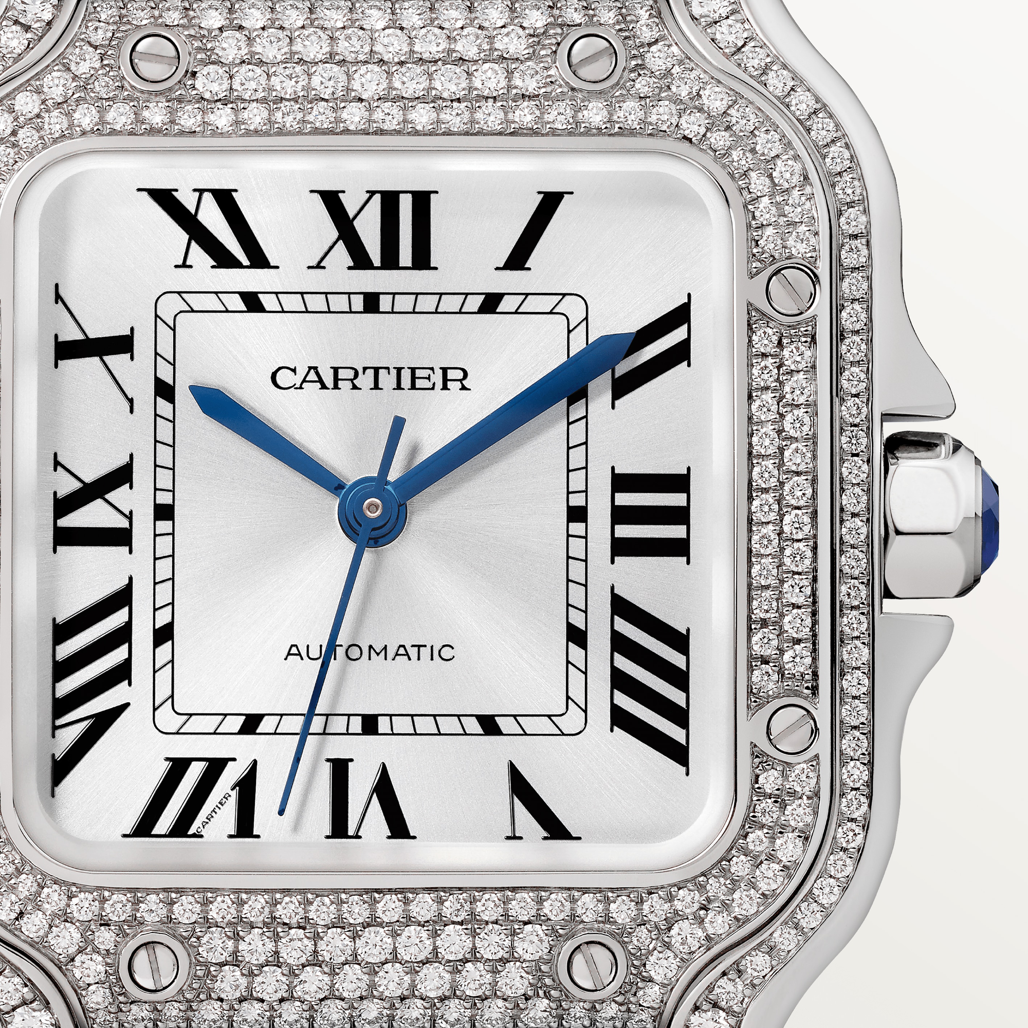 Cartier Santos 18K White Gold & Diamonds Unisex Watch