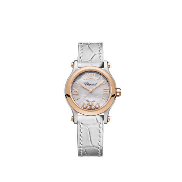 Chopard Happy Sport Stainlees steel and18K Rose Gold & Diamonds Ladies Watch - Premium Luxury Product