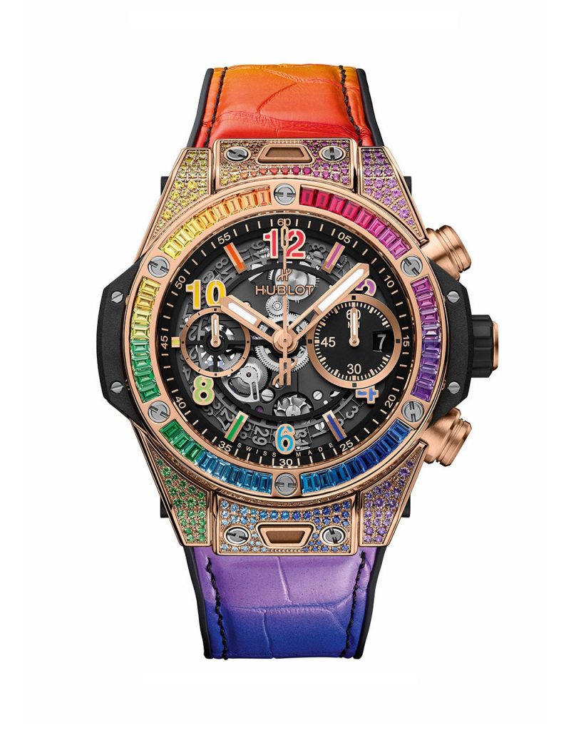 Hublot Big Bang Chronograph 18K King Gold & Colored Gemstones Man's Watch - Premium Luxury Product