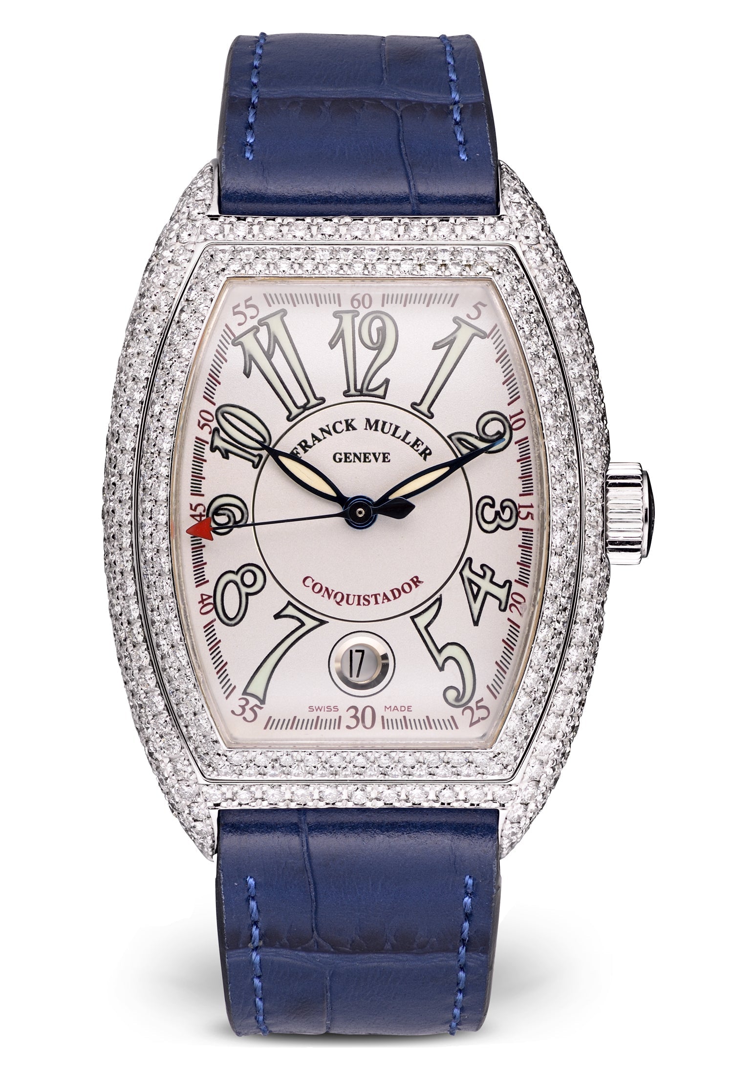 Franck Muller Conquistador 18K White Gold & Diamonds Watch - Premium Luxury Product