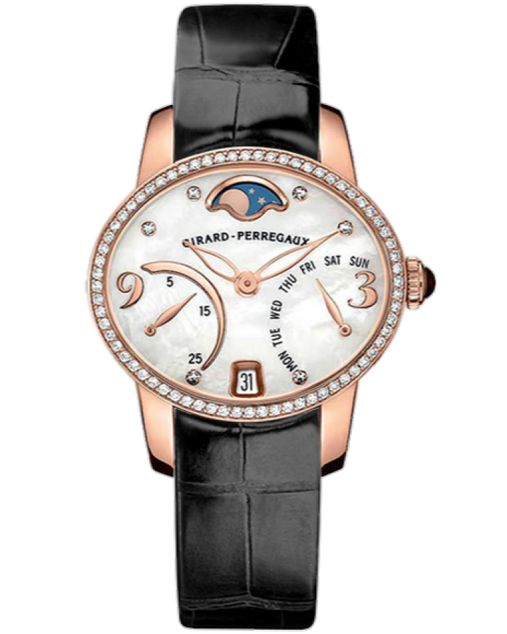 Girard Perregaux Cats Eye Bi-Retro 18K Rose Gold & Diamonds Ladies Watch - Premium Luxury Product