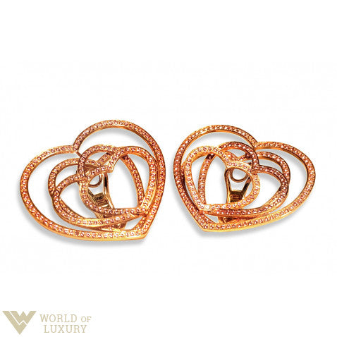 Chopard Cuorissimo Rose Gold Pink Sapphire Heart Ladies Earclips - Premium Luxury Product