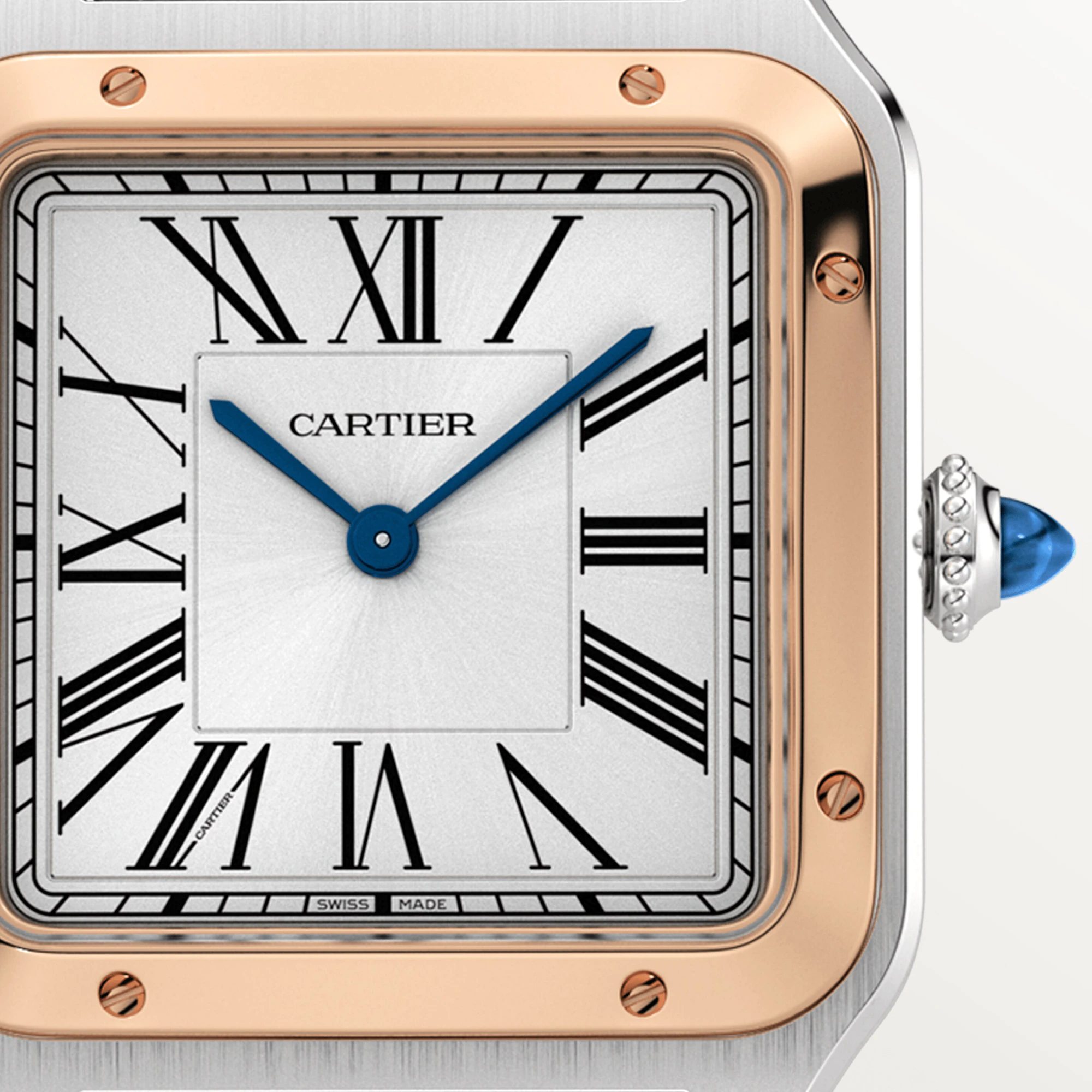 Cartier Santos Stainless Steel & Rose Gold Lady's Watch