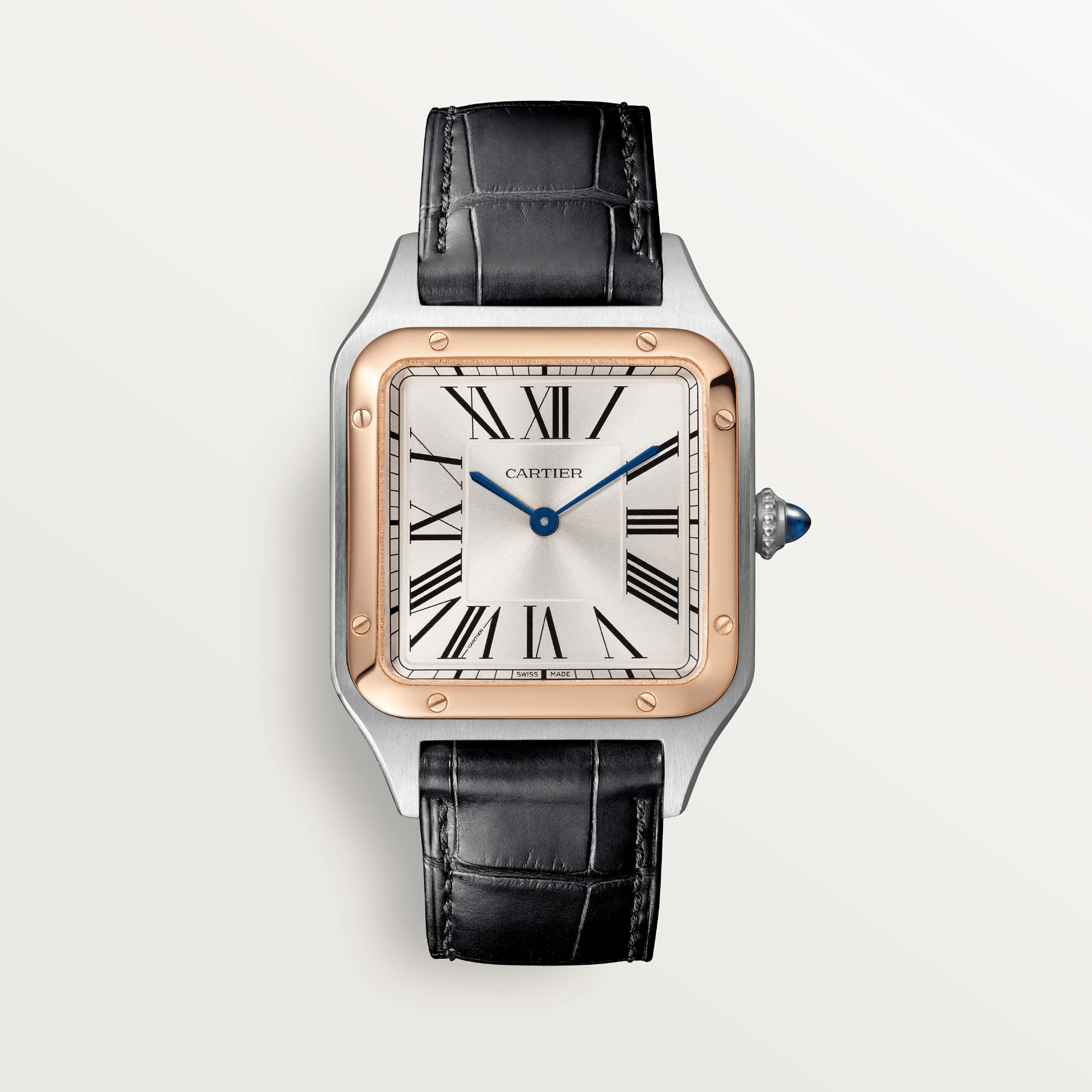 Cartier Santos Stainless Steel & Rose Gold Unisex Watch - Premium Luxury Product