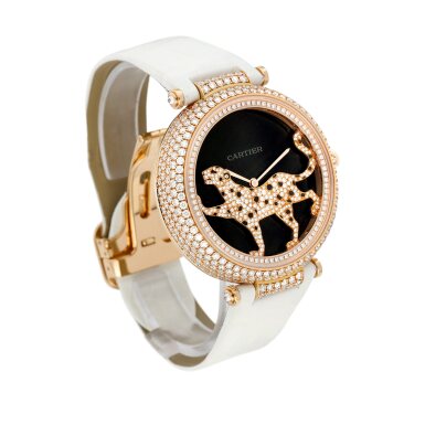 Cartier Panthere Jewelry  18K Rose Gold & Diamonds Lady's Watch