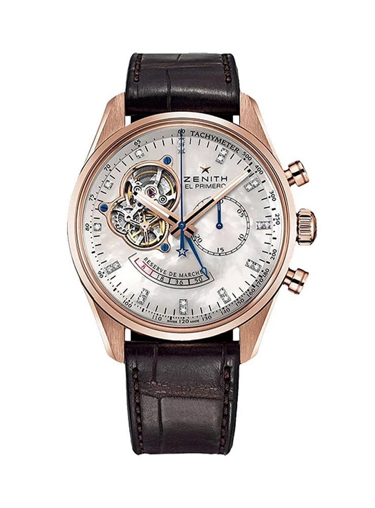 Zenith Chronomaster Open Power Reserve 18K Rose Gold & Diamonds Men's Watch