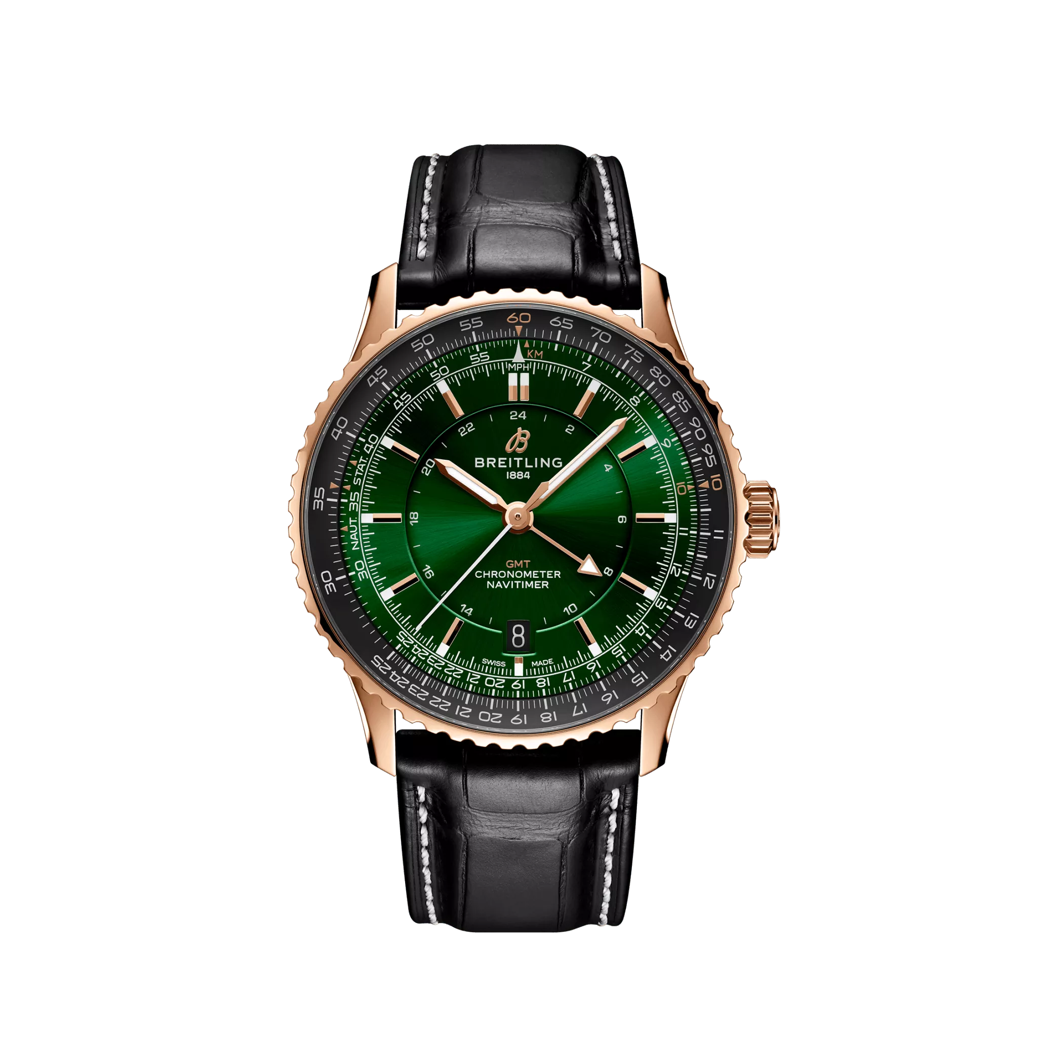 Breitling Navitimer Automatic 41 GMT 18K Red Gold Men's Watch