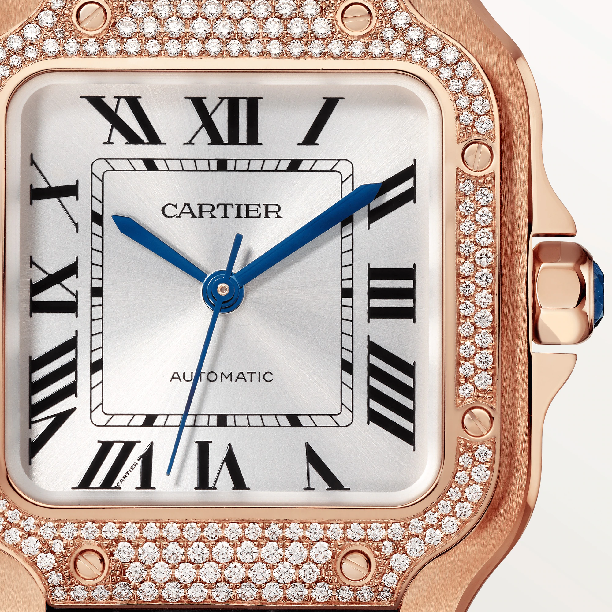 Cartier Santos Rose Gold & Diamonds Lady's Watch
