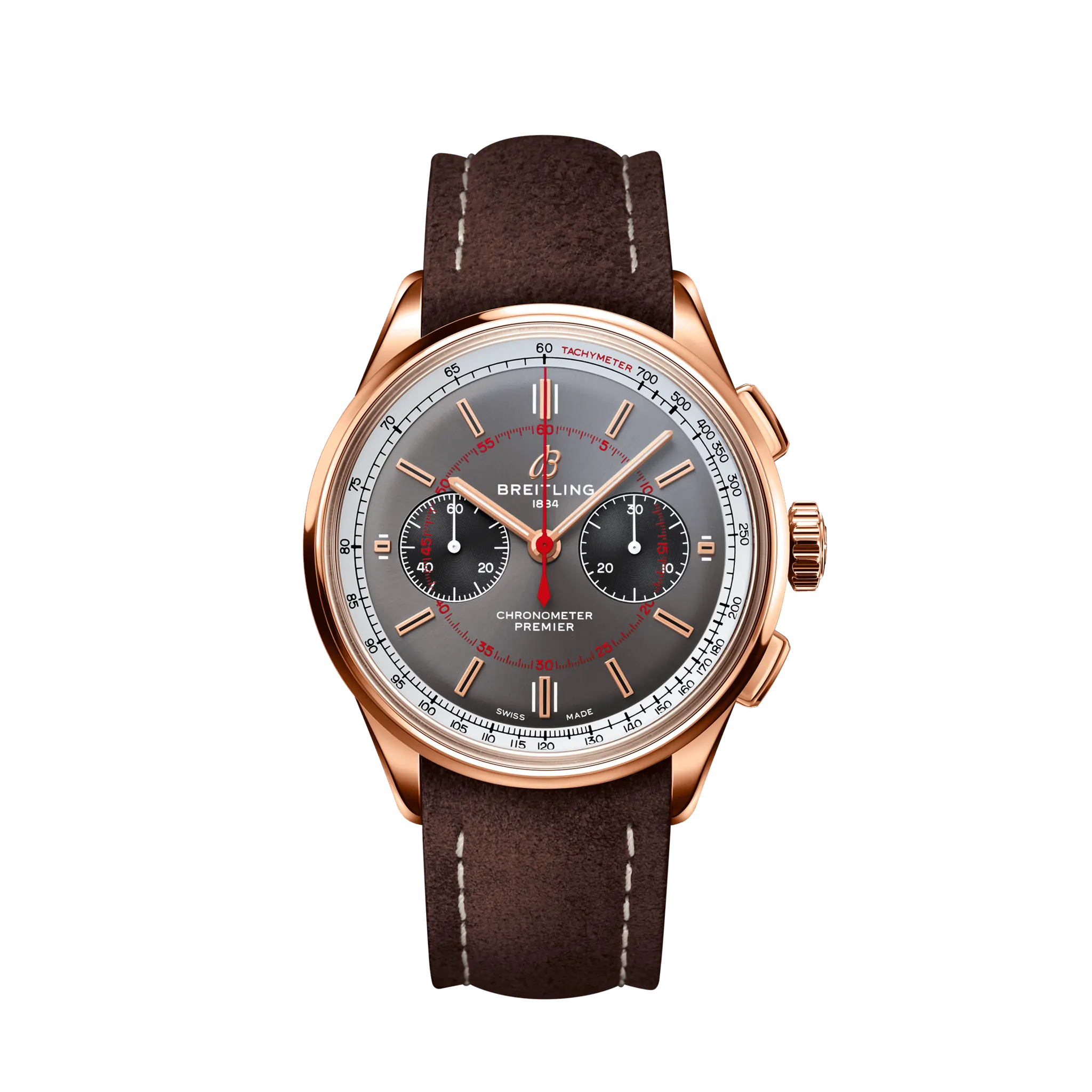 Breitling Premier B01 Chronograph 42 Wheels and Waves 18K Red Gold Men's Watch - Premium Luxury Product