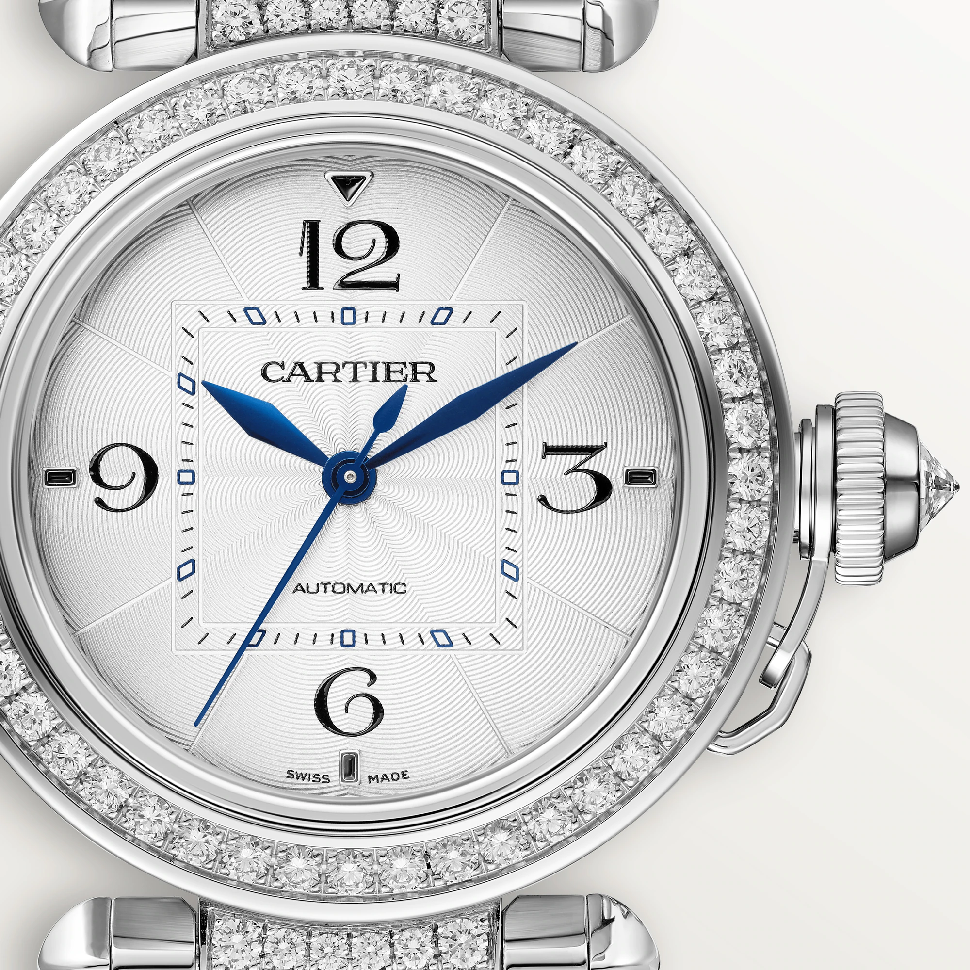 Cartier Pasha de Cartier 35mm 18K White Gold & Diamonds Lady's Watch - Premium Luxury Product