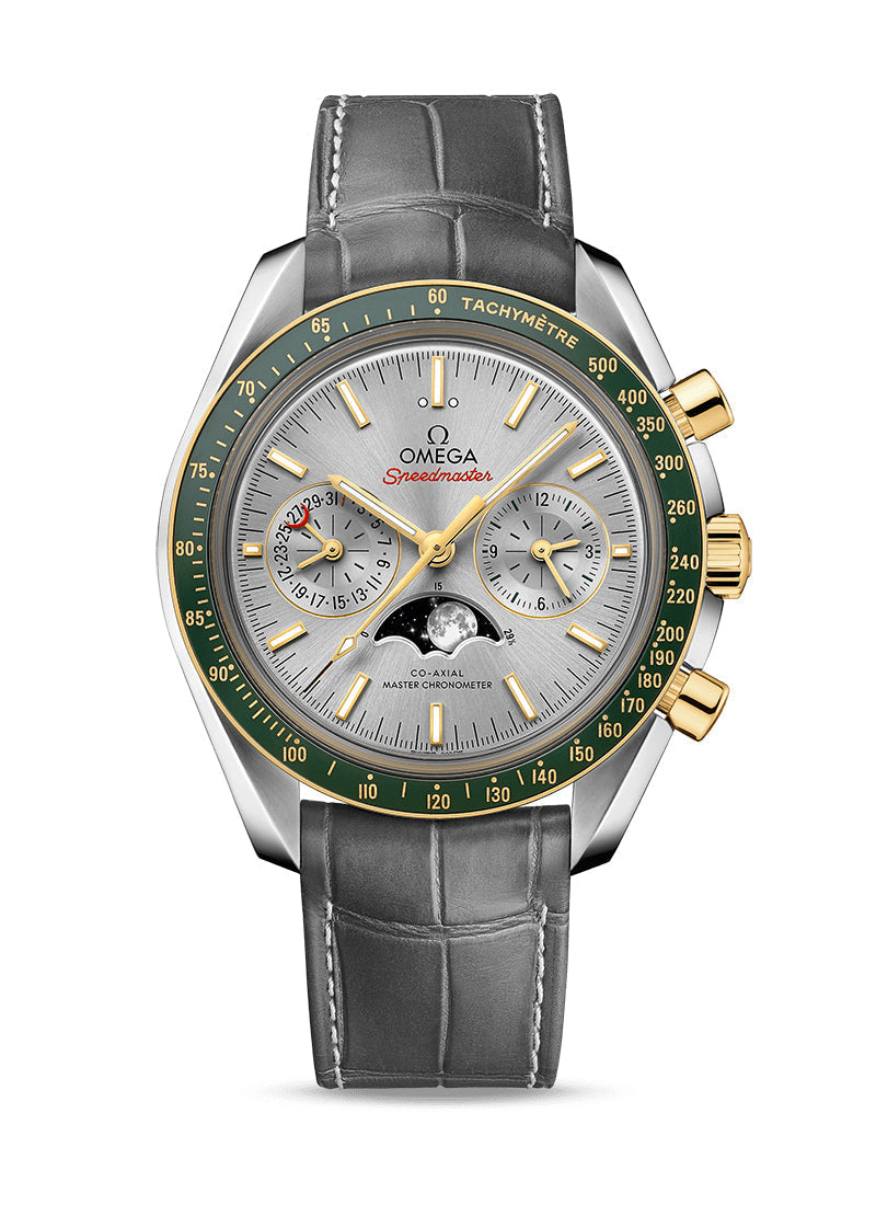 Omega Speedmaster Two Counters MoonPhase Stainless steel & Ceramic & 18K Yellow Gold Men's Watch - Premium Luxury Product