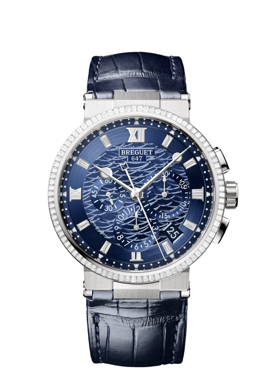 Breguet Marine Chronograph 18K White Gold & Diamonds Men's Watch - Premium Luxury Product