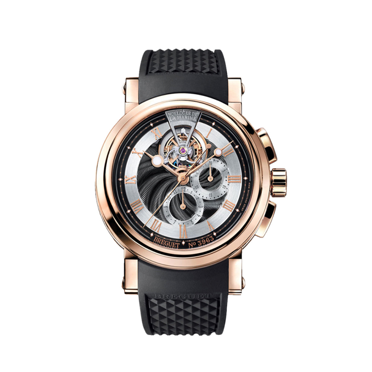 Breguet Marine Tourbillon Chronograph 18K Rose Gold Men's Watch - Premium Luxury Product
