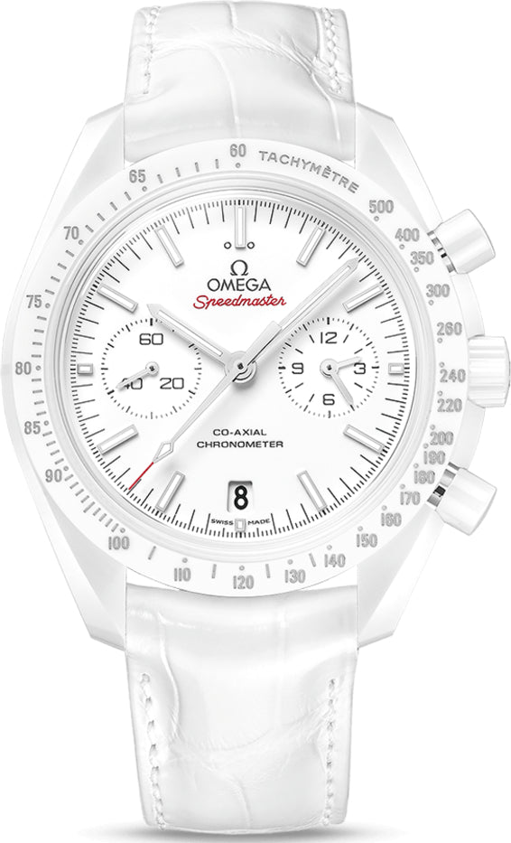 Omega Speedmaster White Side of the Moon Chronograph White Ceramic Lady's Watch - Premium Luxury Product