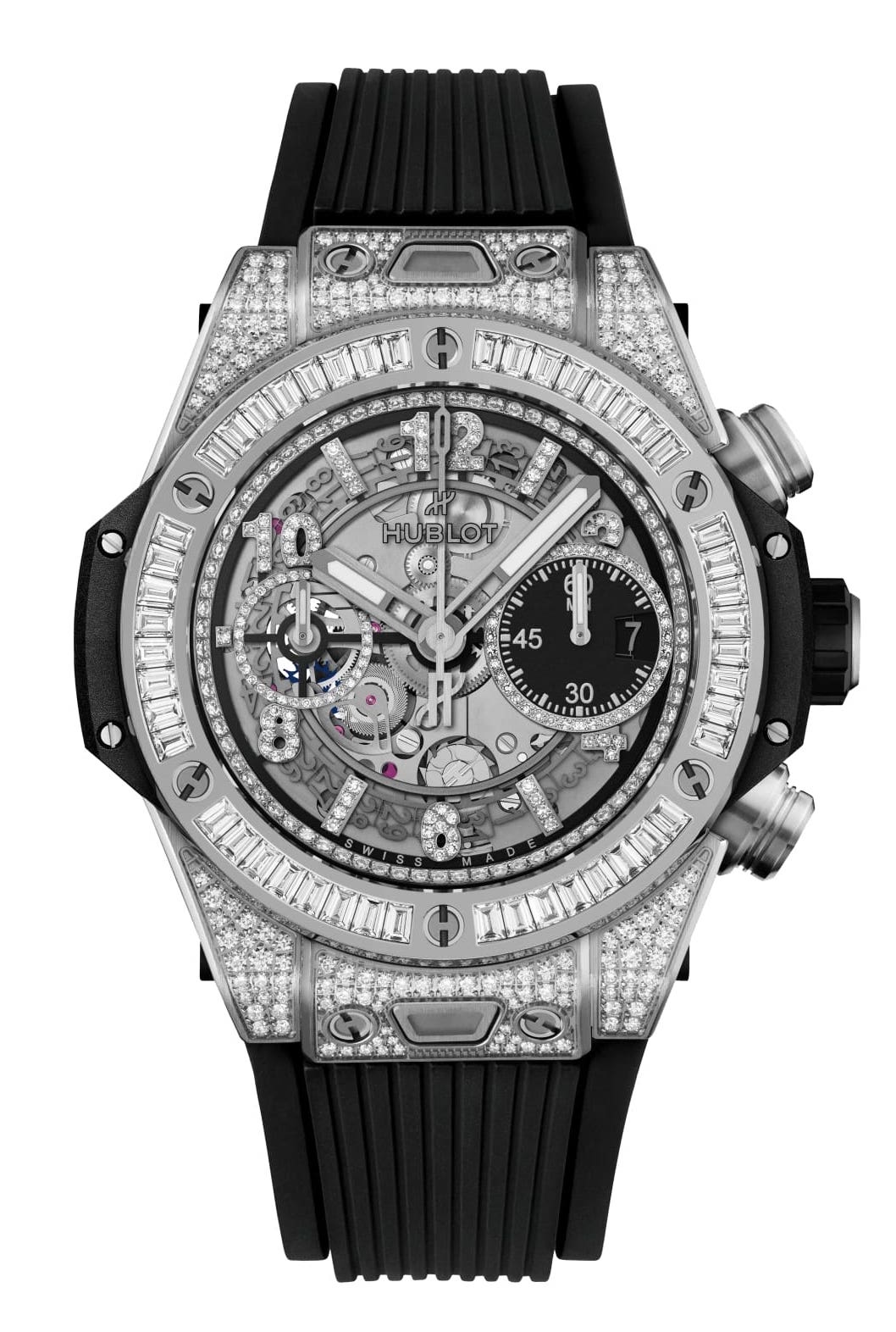 Hublot Big Bang Unico Titanium &amp; 18K White Gold &amp; Diamonds Men`s Watch - Premium Luxury Product