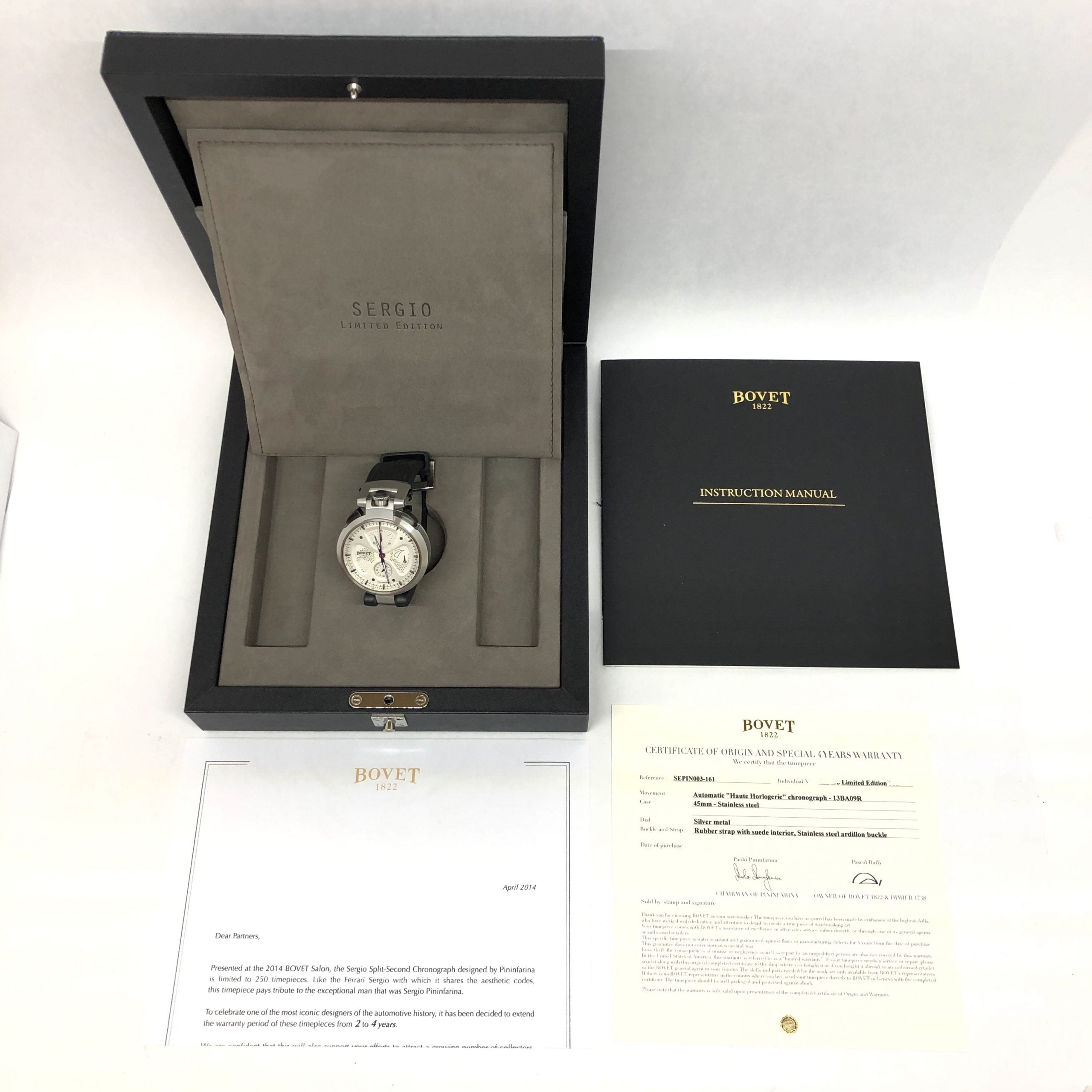 Bovet Sergio Split-Second Chronograph Stainless Steel Men's Watch - Premium Luxury Product