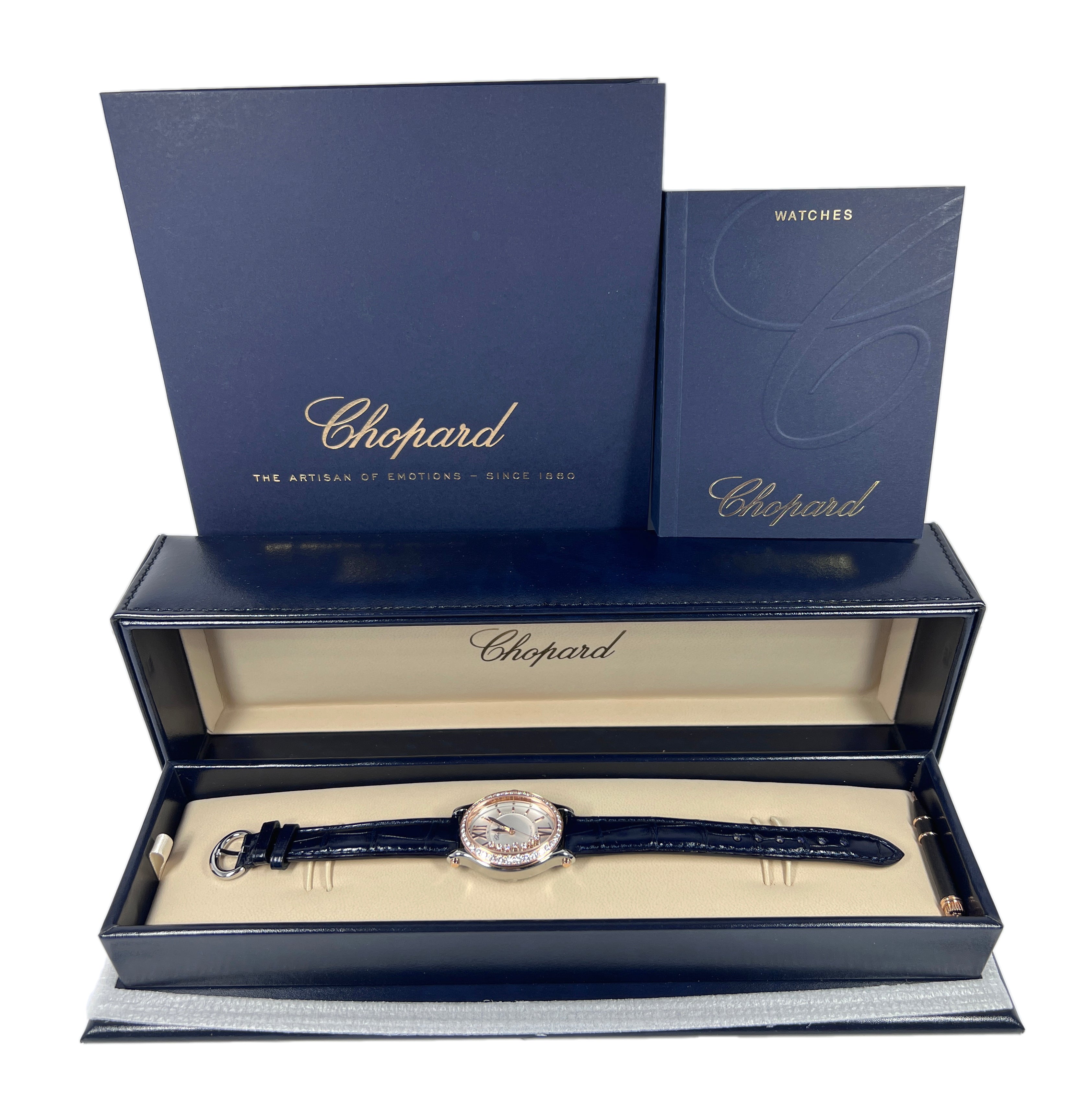 Chopard Happy Sport Oval Stainless Steel and Ethical Rose Gold & Diamonds Ladies Watch - Premium Luxury Product