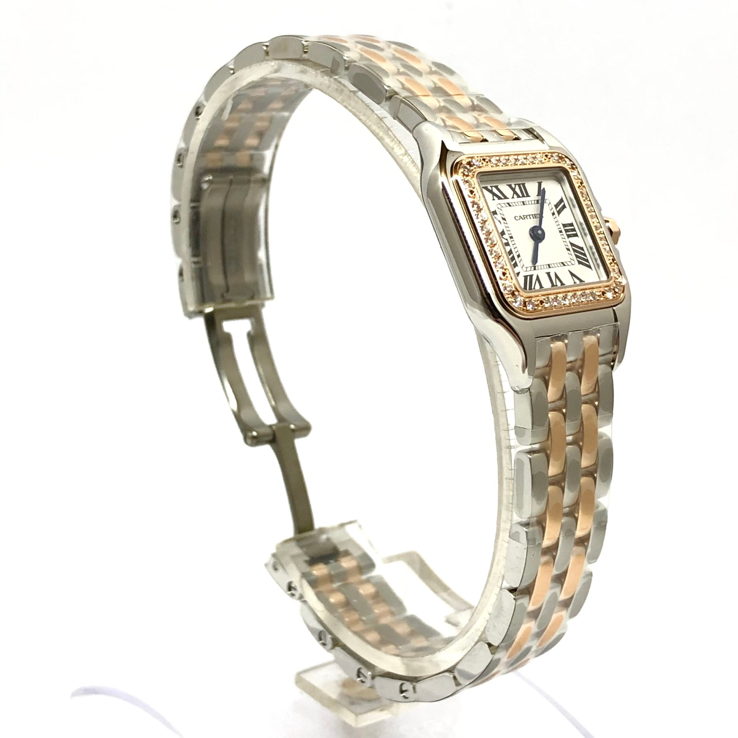 Cartier Panthère 18K Pink Gold & Stainless Steel & Diamonds Small Model Ladies Watch