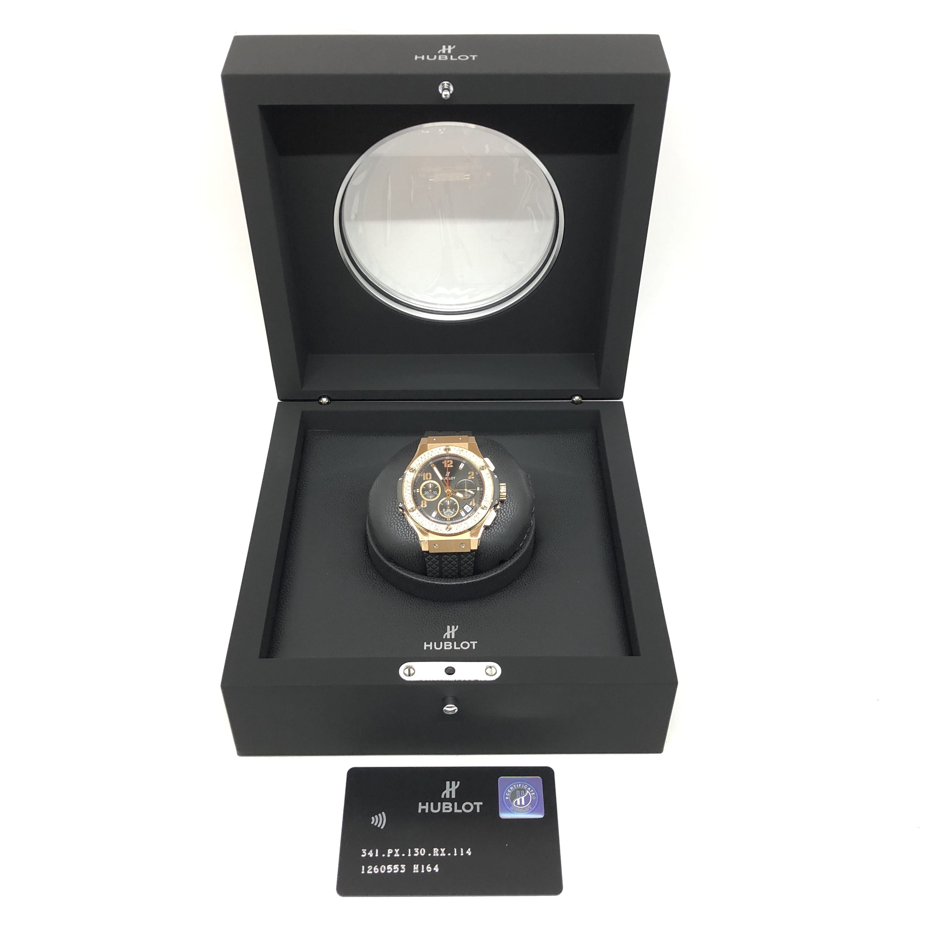 Hublot Big Bang Diamonds 18K Rose Gold  Black Rubber Unisex Watch - Premium Luxury Product