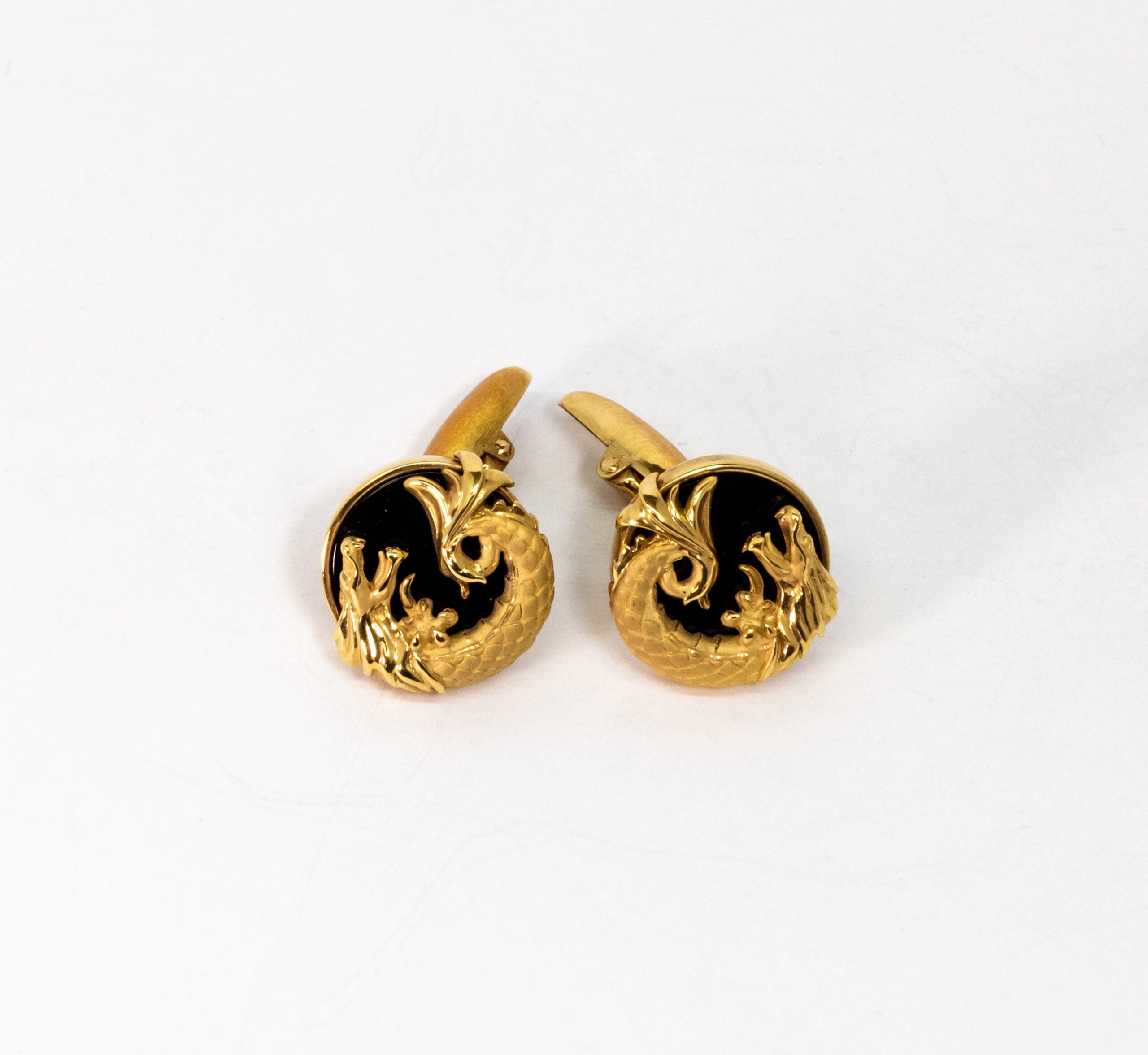 Carrera Y Carrera Circles of Fire 18K Yellow Gold and Onyx Cufflinks